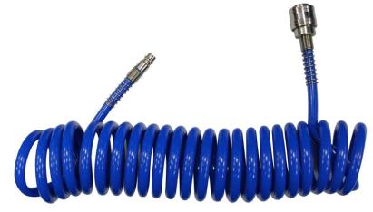 Furtun spiralat pentru compresor Airtool PU011, 5 m, 8x10 mm, PU, 3/8", 8 bar