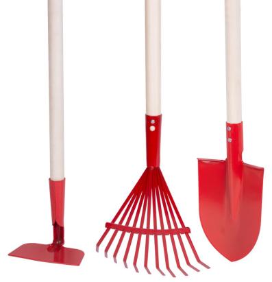 Set unelte grădinărit Strend Pro Herrison MINI, greblă, lopată, sapă, cozi lemn 900 mm