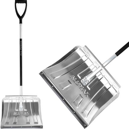 Odhrňovač ALUMAX S, 500x375/1505 mm, lopata na sneh, s držadlom, odhŕňač, gumová lišta, ALU násada, mix farieb, ZMONTOVANÝ