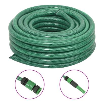 Furtun de grădină cu set de racorduri, verde, 0,75", 20 m, PVC GartenMobel Dekor