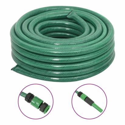 Furtun de grădină cu set de racorduri, verde, 0,75", 30 m, PVC GartenMobel Dekor