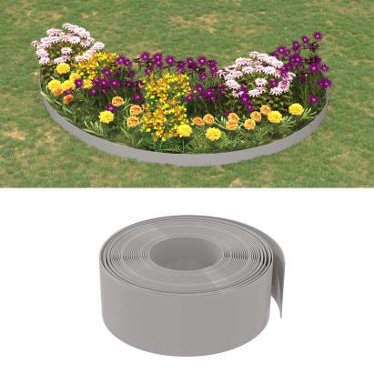 Bordură de grădină, gri, 10 m 20 cm, polietilenă GartenMobel Dekor
