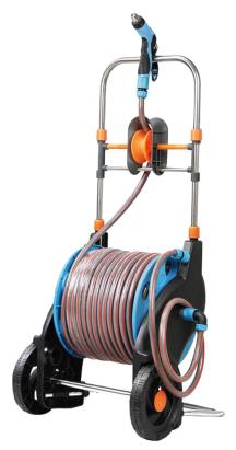 Carucior cu tambur pentru furtun de gradina 50 m 1/2, cu pistol si accesorii