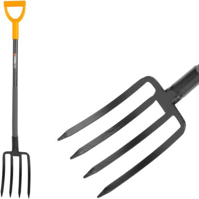 Furcă de săpat FarmLine 1200 cu 4 dinți, finisaj negru MattPowder