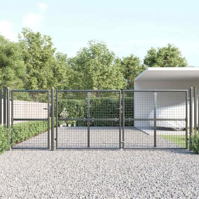 Poartă de grădină cu plasă, antracit, 400x125 cm, oțel galvanizat GartenMobel Dekor