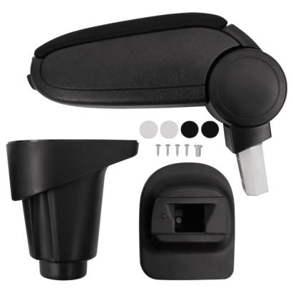 Cotieră auto, negru, 14x35x(37-53) cm ABS GartenMobel Dekor