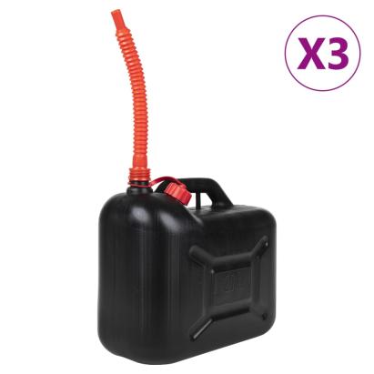 Bidon de combustibil, pipă flexibilă, 3 buc. negru 20 L plastic GartenMobel Dekor
