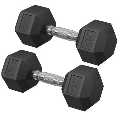 SONGMICS Set gantere hexagonale 2x10 kg, antrenament fitness si forta, 31x11 cm, negru Household NewTrend