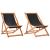 Scaune de plajă pliante, 2 buc., negru, material textil GartenMobel Dekor