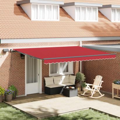 Cortina Retractabilă Manual Roșu 450 ×300 cm țesătură GartenMobel Dekor