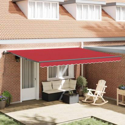 Cortina Retractabilă Roșu 450 × 300 cm Țesătură și Aluminiu GartenMobel Dekor