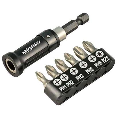 Set biți Whirlpower 96-7107 pentru gips-carton, 7 piese, cu suport magnetic