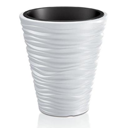 Kvetináč SAND 350, 345x385 mm, biela, vložka