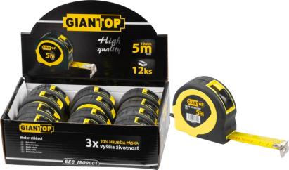 Ruletă GIANT CR-82 CE, 5 m, bandă 19 mm, cu frână și cârlig glisant