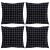 Perne decorative În carouri 4 pcs Carouri Negre 50 x 50 cm GartenMobel Dekor