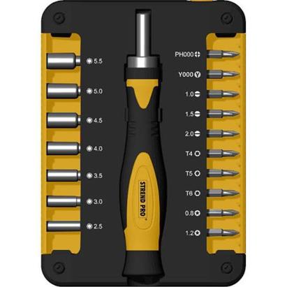 Set biti si capete Strend Pro WT536, 18 piese, cu surubelnita pentru precizie