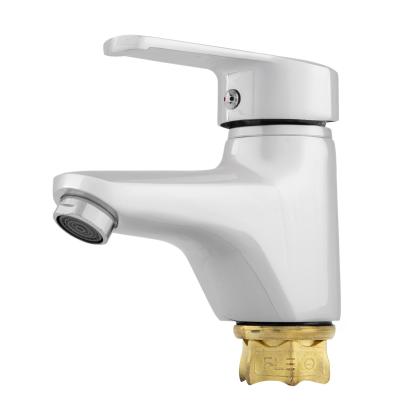 Baterie monocomandă pentru lavoar Fleko FZ231-203, albă, cu aerator