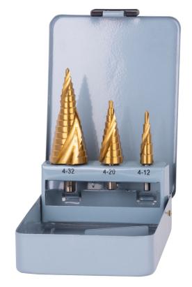 Set burghie în trepte Strend Pro SS422 pentru metal, TiN, HSS 4241 (3 buc)