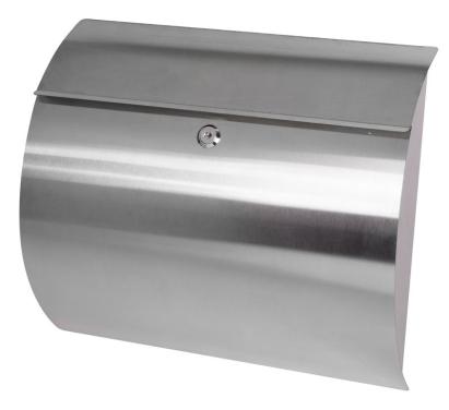 Cutie poștală din inox Harper 385x115x340 mm, cu yală, pentru exterior