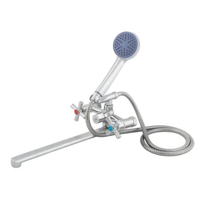 Baterie de cadă cu duș de mână Fleko FZBB-535, crom, cu furtun și pară