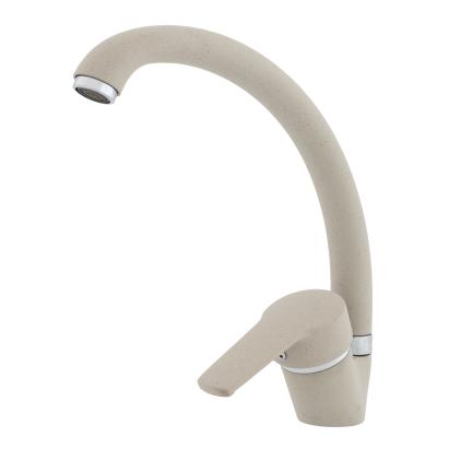 Baterie lavoar Fleko MB203 bej granit, cartus ceramic 40 mm, cu racorduri incluse