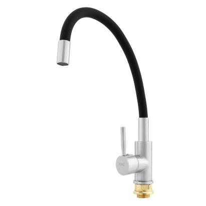 Baterie de bucătărie Fleko FZXI-CD451 neagră, monocomandă, pipă flexibilă