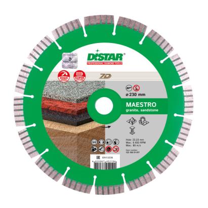 Disc diamantat Distar Maestro pentru granit, turbo-segmentat, 125/230 mm