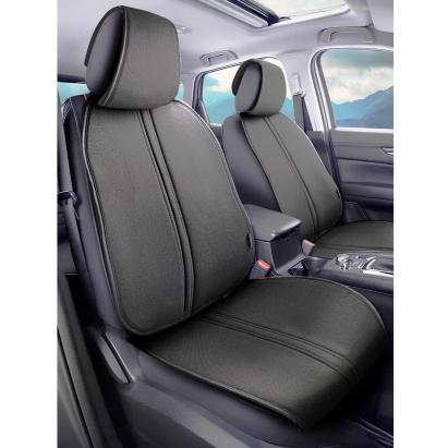 Set Huse Scaune Auto Panda Biga, protectie pentru suprafata scaunelor, material tip in, gri inchis-negru, 11 piese Automobile ProTravel