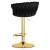 Scaun de bucatarie/bar, Artool, Mig, rotativ, catifea neagra, picior metal auriu, 51x50x84-105 cm GartenVIP DiyLine