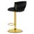 Scaun de bucatarie/bar, Artool, Mig, rotativ, catifea neagra, picior metal auriu, 51x50x84-105 cm GartenVIP DiyLine