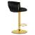 Scaun de bucatarie/bar, Artool, Mig, rotativ, catifea neagra, picior metal auriu, 51x50x84-105 cm GartenVIP DiyLine