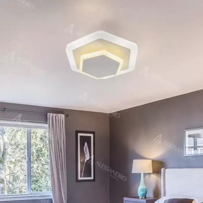 Lustră LED SONIA 36W cu telecomandă, lumină rece/neutră, alb