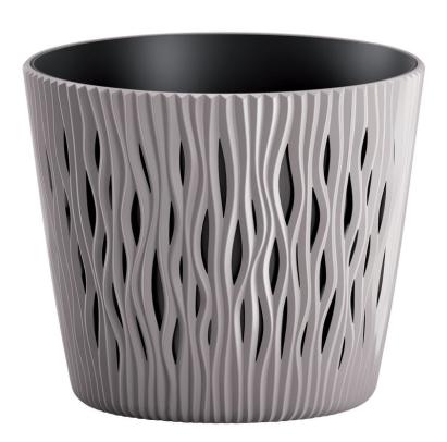 Kvetináč s vložkou SANDY Round 190, 158x138 mm, mocca