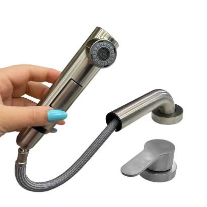 Baterie de bucătărie cu duș extractibil, inox satinat, Korman Technik YSQ/106