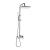 Coloană de duș cu pălărie și pară, 3 funcții, alamă sanitară cromată, reglabilă