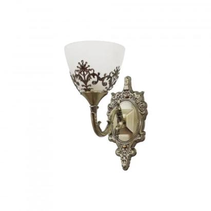 Aplica rustică COTTAGE cu glob din sticlă, 1xE27, bronz antichizat, 27 cm