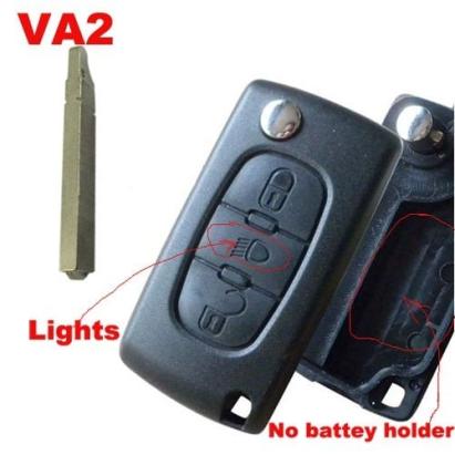 Carcasă cheie tip briceag compatibilă Citroen, 3 butoane, fără suport baterie