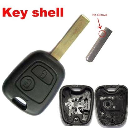 Carcasă cheie auto compatibilă Peugeot 307, 2 butoane, lamelă laser, fără logo