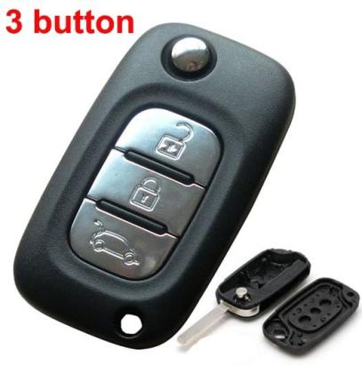 Carcasă cheie tip briceag compatibilă Renault, 3 butoane, cu lamelă inclusă