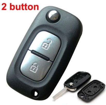 Carcasă cheie tip briceag compatibilă Renault Megane/Clio, 2 butoane, cu lamelă