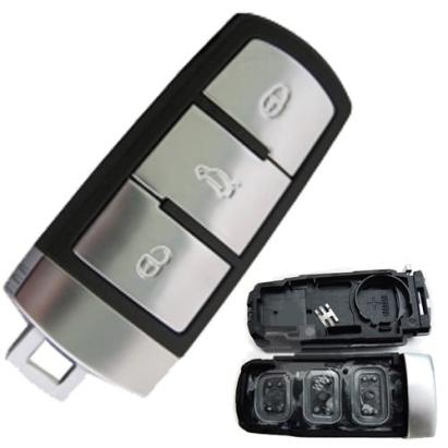 Carcasă cheie smartkey compatibilă VW Passat B6/CC, cu lamelă urgență (Aftermarket)