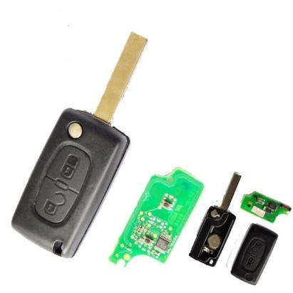 Cheie briceag compatibila pentru Peugeot 307, 2 butoane, completa cu cip ID46