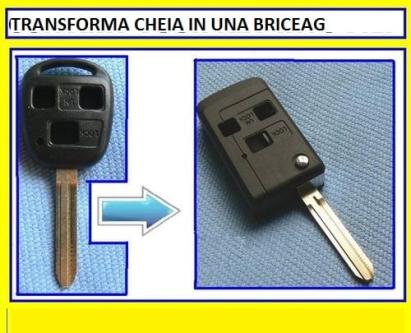 Carcasă cheie tip briceag Toyota, 3 butoane, pentru lamelă TOY43 (compatibilă)