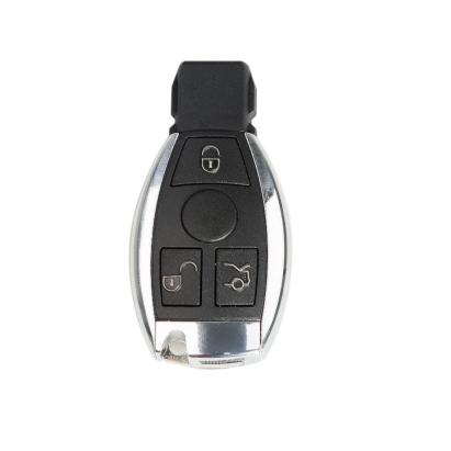 Carcasă cheie Smartkey compatibilă Mercedes-Benz, 3 butoane, finisaj cromat, capac spate, aftermarket