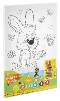 Tablou pictura pe numere - Iepuras cu cosulet PlayLearn Toys