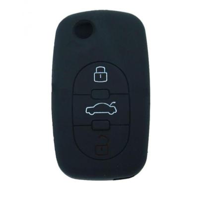 Husă din silicon pentru cheie Audi A6, 3 butoane, neagră (model vechi)