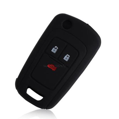 Husă din silicon pentru cheie tip briceag Opel Insignia, 3 butoane, neagră