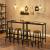 VASAGLE Set masa bar cu 2 scaune rotunde, cadru metalic, stil industrial, 100x40x90 cm, maro rustic Household NewTrend
