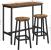 VASAGLE Set masa bar cu 2 scaune rotunde, cadru metalic, stil industrial, 100x40x90 cm, maro rustic Household NewTrend