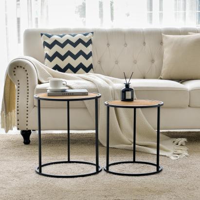 Masute living Moriusaq set 2 bucati forma rotunda [en.casa] HausGarden Leisure